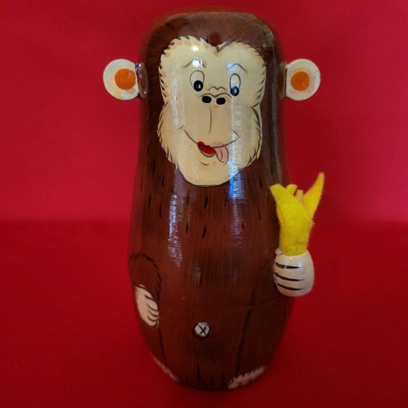 Vintage Monkey Nesting Dolls See Hear Speak No Evil Set of 4 - Picture 2 of 14